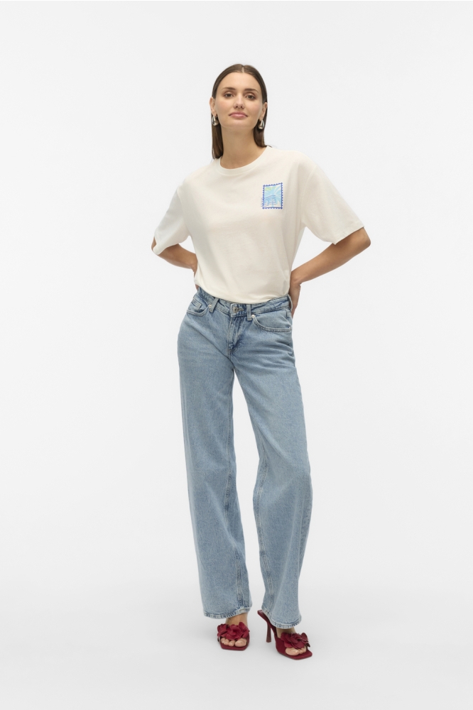 VMTRINE THILDE S/S TEE JRS EXP 10337725 CLOUD DANCER/ BLUE PALM